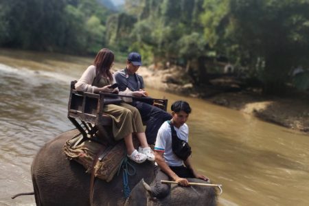 A full-day trip  chiang mai  includes elephant riding, bathing with elephants in a river, and enjoying a long-tail boat ride.